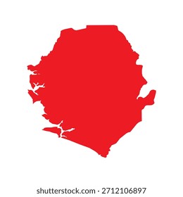 Abstract Red Sierra Leone Simple Map