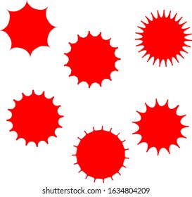 Abstract Red Sign Burst Circle Shape Background 