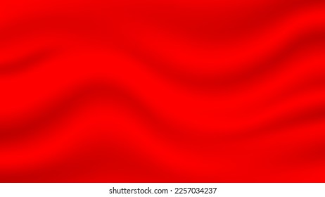 abstract red silk fabric background with soft and smooth flow wave texture for luxury graphic design
