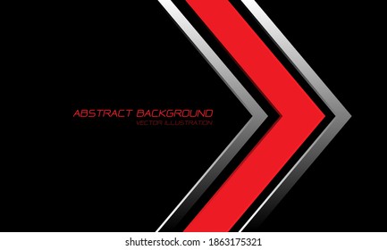 Abstract red silver arrow direction on black with text design modern luxury futuristic background vector illustration.