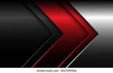 Abstract red silver gray arrow direction technology design modern futuristic background vector illustration.	