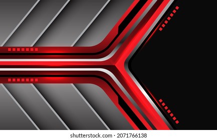 Abstract red silver gray geometric technology design modern futuristic background vector illustration.