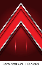 Abstract red silver line arrow direction with blank space light design modern futuristic luxury background vector illustration.