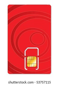 Abstract Red Sim Card Design