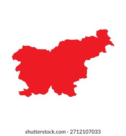 Abstract Red Slovenia Simple Map