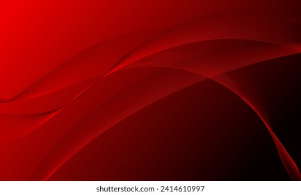 abstract red smooth lines wave curves on gradient background
