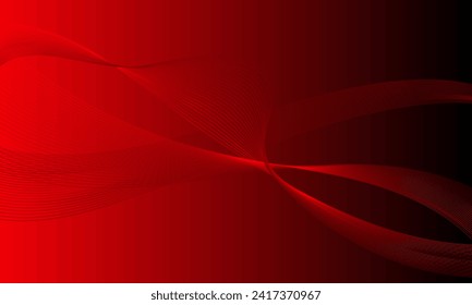 abstract red smooth lines wave curves on gradient background
