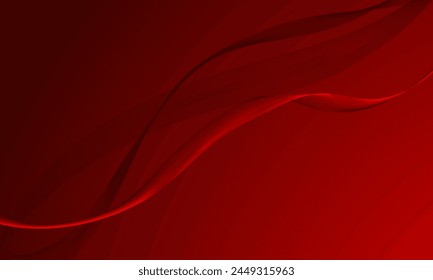líneas suaves rojas abstractas ondean curvas sobre fondo degradado