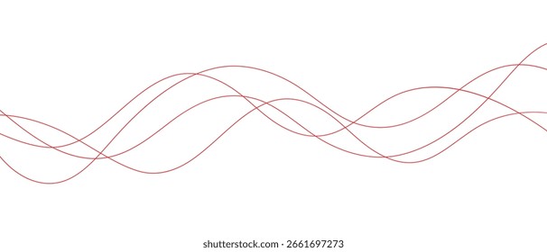 abstract red smooth wave line design suitable for background.