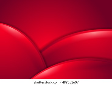 Abstract red smooth waves background. Vector corporate graphic design