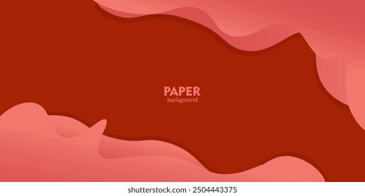 abstract red soft liquid color paper cut wavy layer background. eps10 vector