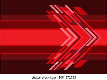 Abstract Red Speed Arrow Direction Technology Design Modern Futuristic Background Vector Illustration.
