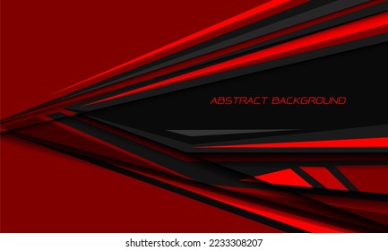 Resumen de la velocidad roja dirección de sombra negra de la malla hexagonal geométrica en el diseño gris diseño moderno de fondo futurista ilustración vectorial de lujo moderno.
