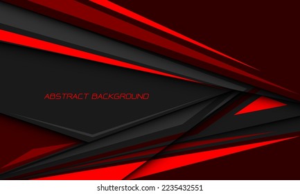 Abstract red speed black shadow grey direction geometric hexagon mesh on grey design modern luxury futuristic background vector illustration.