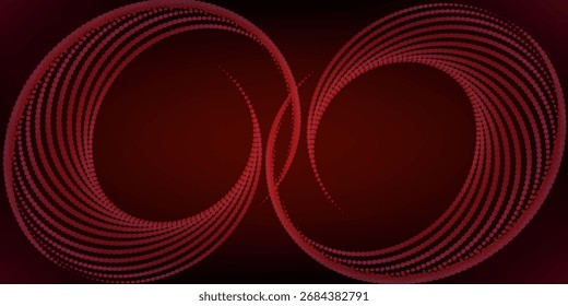 Líneas de luz de velocidad roja Abstractas Anillo de neón Círculo brillante Movimiento redondo sobre fondo negro Ilustración vectorial.