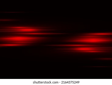 Abstract red speed neon light effect on black background vector illustration.