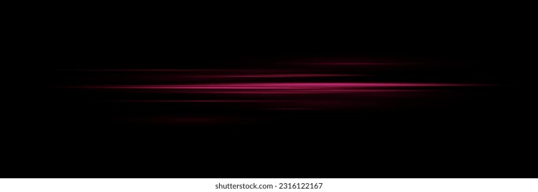 Resumen del efecto de la luz de neón de la velocidad roja sobre el fondo negro. Ilustración vectorial.