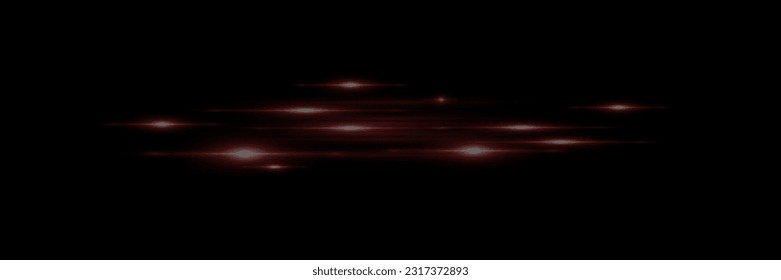 Abstrakter Neonlicht-Effekt mit roter Geschwindigkeit auf schwarzem Hintergrund. Vektorgrafik.