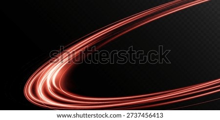 Abstract Red Speed Neon Light Beam Vector Background.