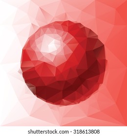 Abstract red sphere vector illustration.