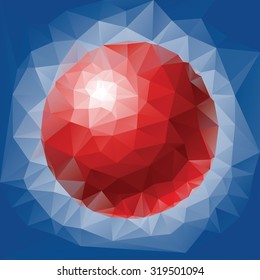 Abstract red sphere vector illustration.