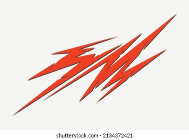Abstract red spikes and zigzag line pattern