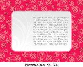 abstract red spiral background with floral pattern banner