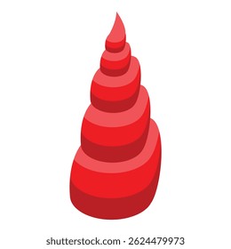 Abstract red spiral cone shape ascending and swirling upwards