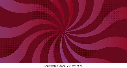 Abstract Red Spiral Pattern With Halftone Texture for Vibrant Design