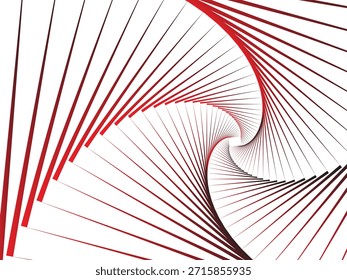 Abstractas líneas de onda espiral roja que forman un vórtice dinámico sobre un fondo negro oscuro, patrón geométrico moderno, líneas curvas que fluyen, arte digital futurista, alto contraste, diseño mínimo, fondo abstracto inspirado en la tecnología