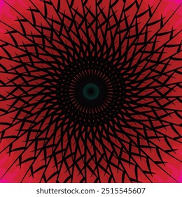 Abstract red spirograph on black background
