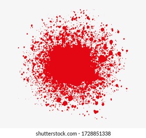 Abstract red splatters banner.Red splashes background.