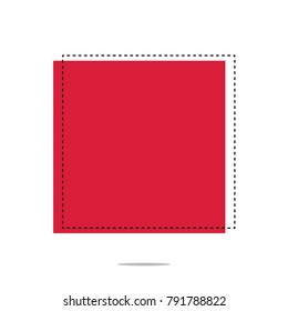 Abstract Red Square Label Text