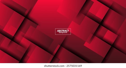 Abstract red square overlapping background design. Red background with shadow. Vector Eps10