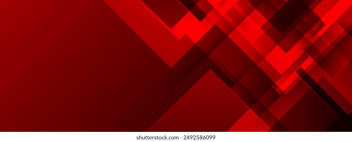 Abstract red square shape with futuristic concept background
