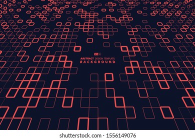 Abstract red square of technology design on dark template center blackground. Use for ad, cover design, print, annual report. illustration vector eps10