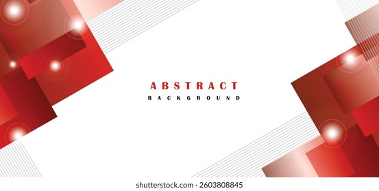 Abstract Red Squares Vector on White Background