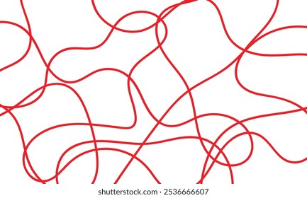 abstract red squiggle curly line vector.