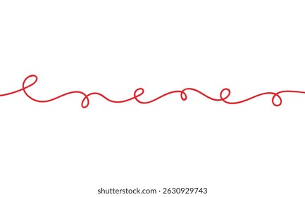 abstract red squiggle curly line vector.