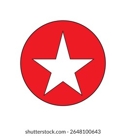 Abstract red star icon on White background.
