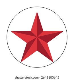 Abstract red star icon on White background.