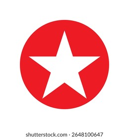 Abstract red star icon on White background.