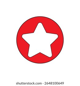 Abstract red star icon on White background.