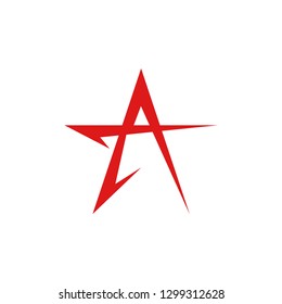 Abstract red star logo icon