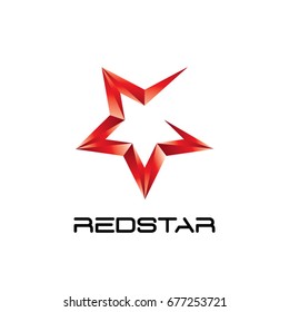 Abstract Red Star Logo Symbol Icon