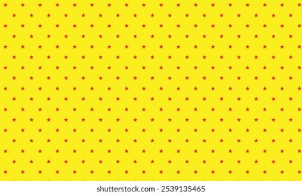 abstract red star pattern on yellow can be used background, wallpaper, wall cloth.