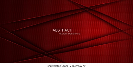 Abstract red steel mesh background with red glowing lines with free space for design. Modern technology innovation concept background. Perforated dark red metal sheet for background image.	