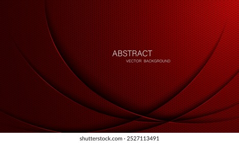 Abstract red steel mesh background with red glowing lines with free space for design. Modern technology innovation concept background. Perforated dark red metal sheet for background image.	