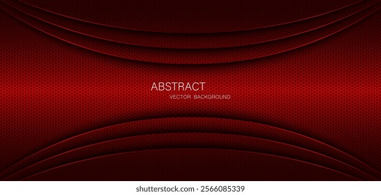 Abstract red steel mesh background with red glowing lines with free space for design. Modern technology innovation concept background. Perforated dark red metal sheet for background image.	