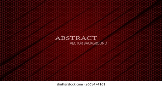 Abstract red steel mesh background with red glowing lines with free space for design. Modern technology innovation concept background. Perforated dark red metal sheet for background image.	